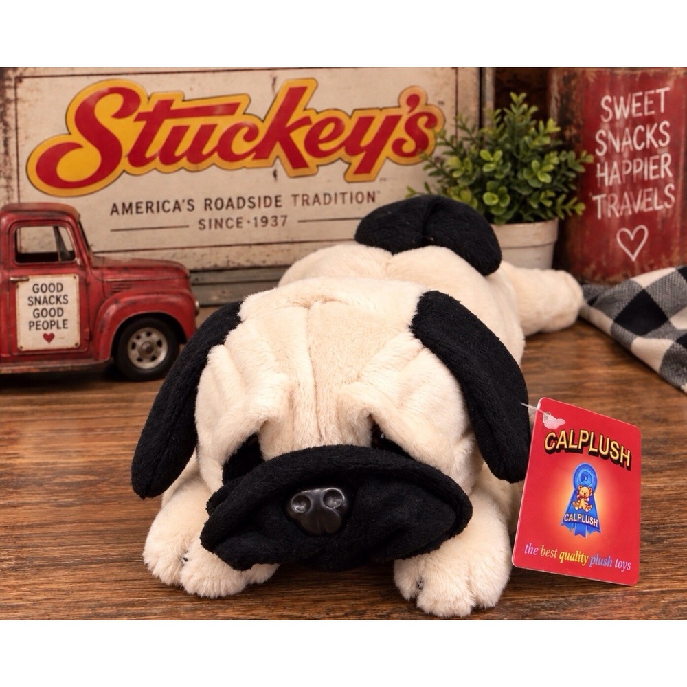 Stuckey's Pugsley 9" Pug Dog Plush Calplush 2010 Stuffed Animal Tags #5484A